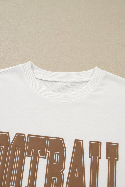 3D Letter Football Varsity Crew Neck Sweatshirt