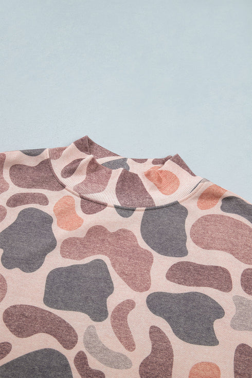 Camouflage Western Style Allover Graphic Pullover Sweatshirt