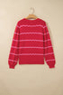 Striped Round Neck Long Sleeve Shift Pullover Sweater