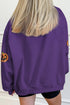 Spooky Sequin Pumpkin Graphic Pullover Harvest Sweatshirt