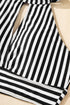 Striped Halter Keyhole High Waist Swimsuit Set