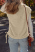 Faux Fur Sherpa Fleece Snap Button Knot Side Vest