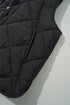 Solid Quilted High Neck Button Up Pocket Vest