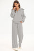 Zip Sailor Collar Pullover Athleisure Sweatpants Two Piece Pant Set