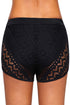 Geometric Lace Drawstring Waist Dolphin Hem Swim Shorts