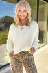 Acrylic Cable Knit Loose Round Neck Sweater