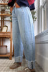 Raw Hem Turnup Loose Ankle Length Barrel Jeans