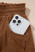 Polyester Corduroy Elastic Waist Drawstring Cargo Pants