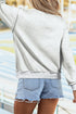 Reversible Slogan Print Mock Neck Double Sided Graphic Sweatshirt