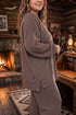 Patchwork Round Neck Long Sleeve Lounge Set