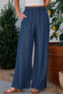 Soft Denim Smocked High Waist Wide Leg Jeans