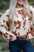 Abstract Print Drop Shoulder Long Sleeve Round Neck Sweater