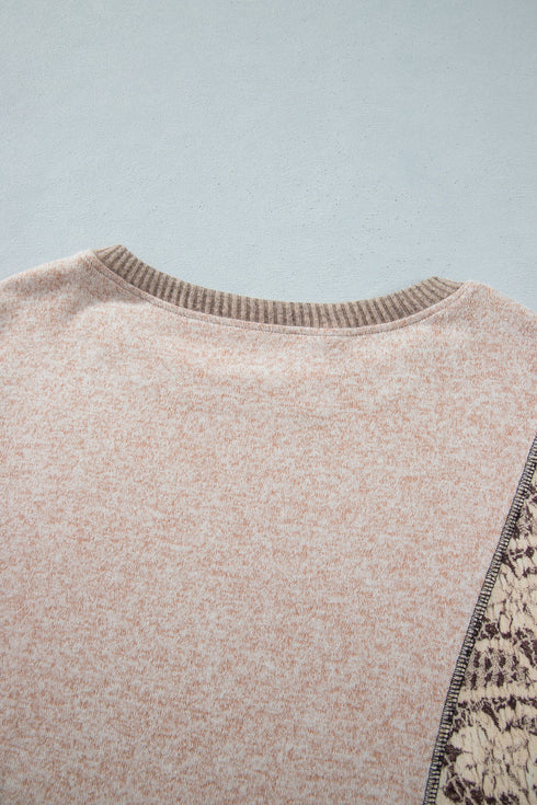 Floral Print Round Neck Long Sleeve Shift Top