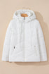 Casual Solid Quilted Hooded Zip Up Puffer Jacket