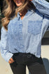 Striped Vintage Denim Panel Long Sleeve Shirt