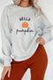 Polyester Cotton Hello Pumpkin Embroidered Pattern Sweatshirt