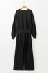 Relaxed V Neck Wide Leg Two Piece Set