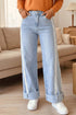 Lace Trim Full Length Regular Fit Jeans