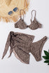 3Pcs Leopard Bikini & Sarong Swim Set