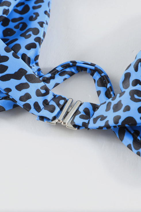 3Pcs Leopard Bikini & Sarong Swim Set