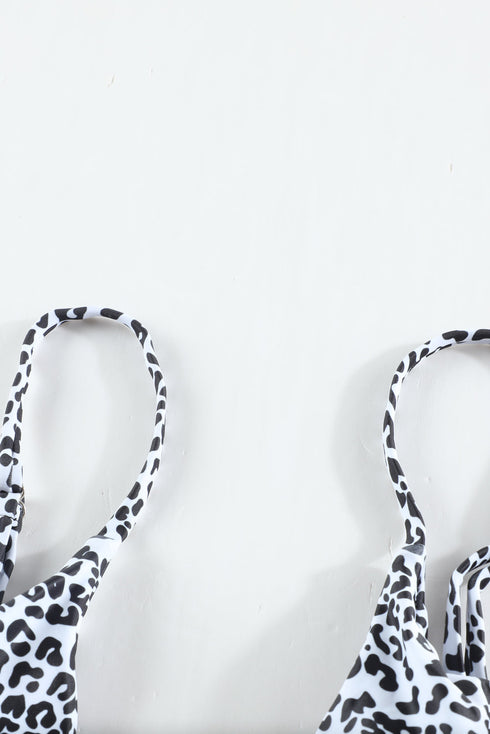 3Pcs Leopard Bikini & Sarong Swim Set