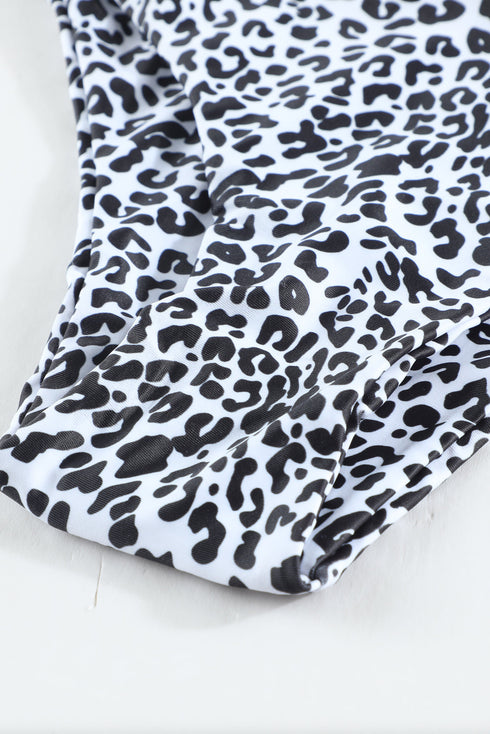 3Pcs Leopard Bikini & Sarong Swim Set