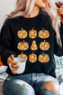Graphic Floral Pumpkin Crew Neck Pullover Sweatshirt