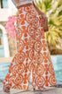 Bohemian Retro Floral Print Wide Leg Pants