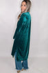 Leopard Print Velvet Lapel Collar Open Front Cardigan