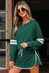 Varsity Stripe Contrast Trim Pullover Skort Two Piece Dress
