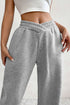 Cotton Polyester Blend Crisscross Elastic Waist Pants