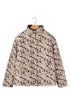 Camouflage Quilted Metal Button Collared Puffer Coat