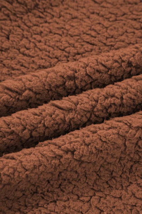 Faux Fur Sherpa Fleece Snap Button Knot Side Vest