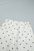 Polka Dot Print Scalloped Patch Pocket Cotton Shift Pants