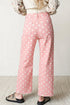 Denim Polka Dot Pattern Slim Fit Jeans