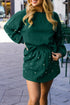 Pearl Embellished Drop Shoulder Pullover Mini Skirt Two Piece Dress