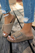 Sherpa Suede Metal Buckle Crossed Band Slipper