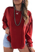 Racing Ribbed Drop Shoulder Cutout Back Sweatshirt