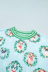 Abstract Dog Print Ribbed Cuff Round Neck Long Sleeve Sweatshirt