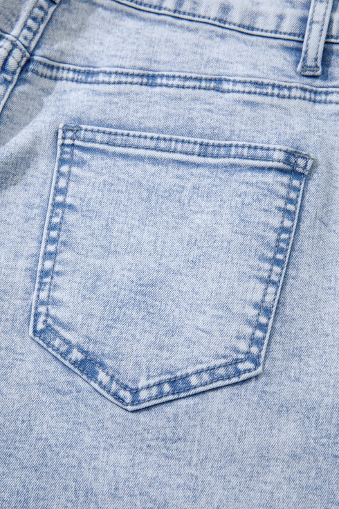 Cotton Polyester Denim Pull On Barrel Jeans