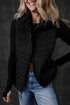 Plush Collar Quilted Zip Front Puffer Vest