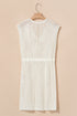 Sleeveless Hollow Out Drawstring Waist Knit Cover Up Dress