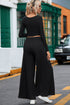 Minimalist Ribbed Crop Top And Long Pant Sets