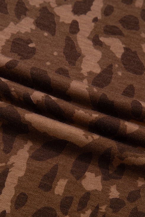 All Over Print Western Patchwork Leopard Striped Short Set