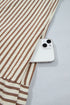 Stripe Shirt Collar Patchwork Trim Ruffle Hem Mini Dress