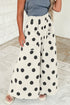 Wide Leg Polka Dot Elastic Waist Pants