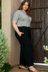 Solid Casual Smocked High Waist Wide Leg Bottoms