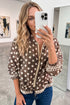 Polka Dot Zip Up Long Sleeve Jacket