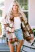 Casual Plaid Print Flap Pocket Long Shacket
