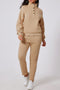High Neck Buttoned Placket Fleece Lounge Set